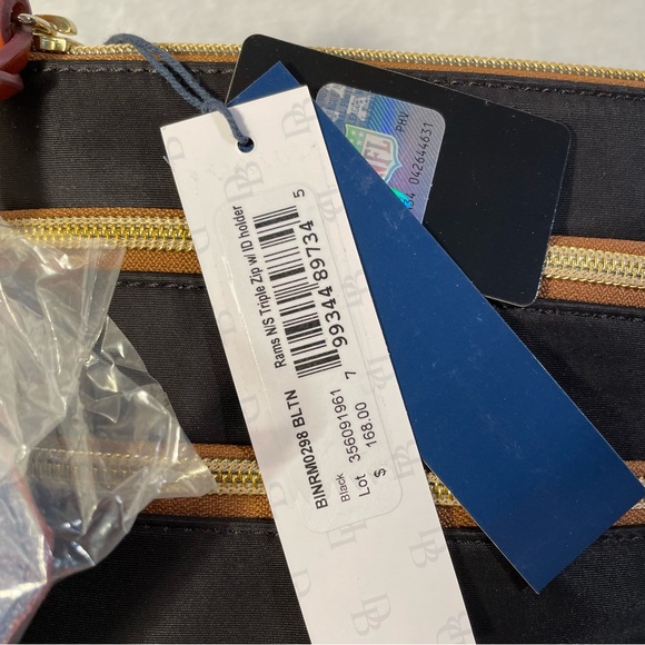 Dooney & Bourke NFL Rams N S Triple Zip Crossbody with ID holder NWT - Picture 11 of 12